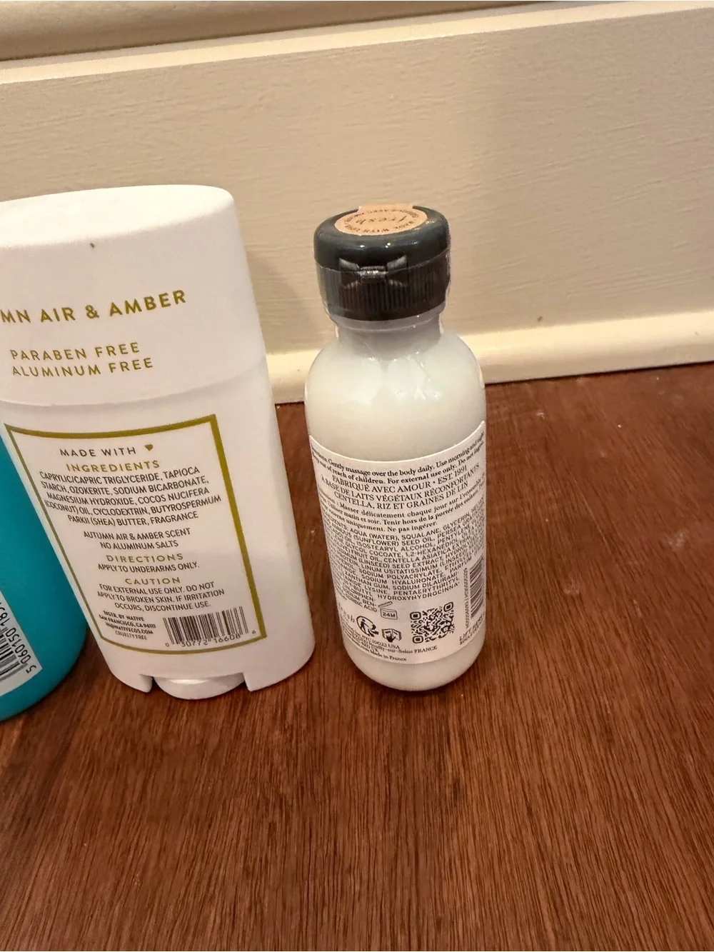 Native Autumn Air & Amber Deodorant with Teal Spray and White Lotion